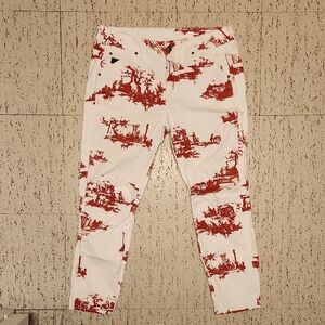 G-Star Raw Elwood X25 5622 3D Mid Boyfriend Coj Toiles De Jouy Jeans Red & White